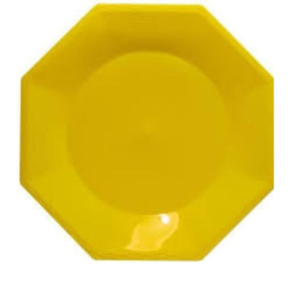 PLATO GRANDE OCTOGONAL AMARILLO X10