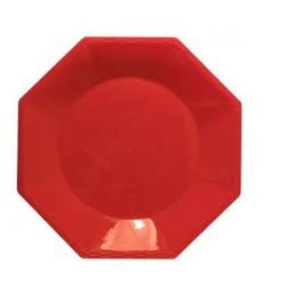 PLATO GRANDE OCTOGONAL ROJO X10