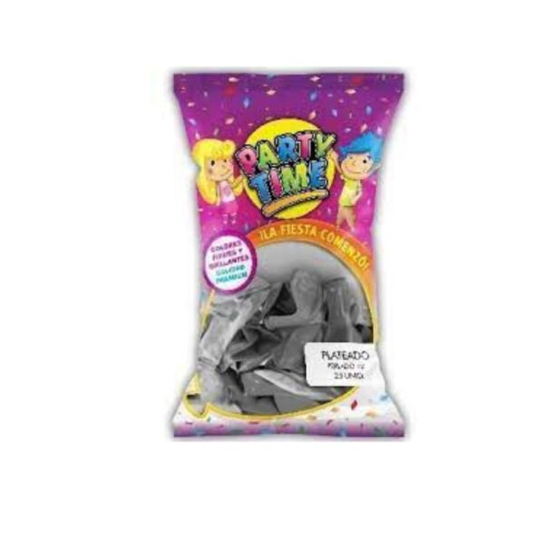 GLOBO 12" PARTY TIME PERL PLATA X25U