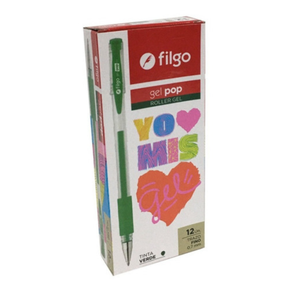 BOLIG ROLLER GEL FILGO POP VERDE FLUO X12