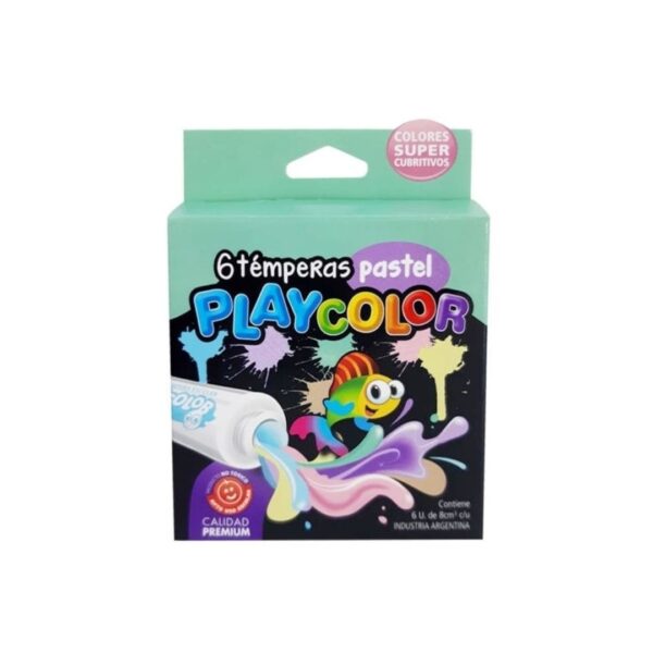 TEMPERA PLAYCOLOR SURTIDO PASTEL X8GR X 6 UNID (60)