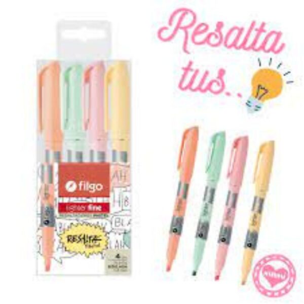 RESALTADOR FILGO FINE PASTEL X4 SLF-E4-PAS (36)