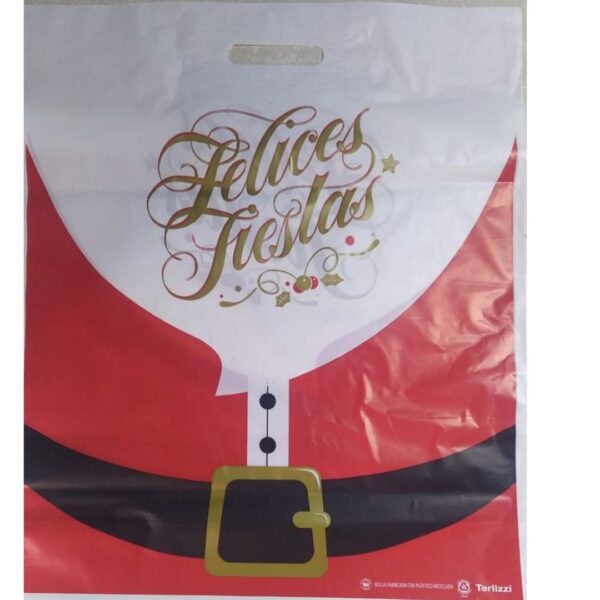 BOLSA RIÑON 45X60 NAVIDAD FELICES FIESTAS