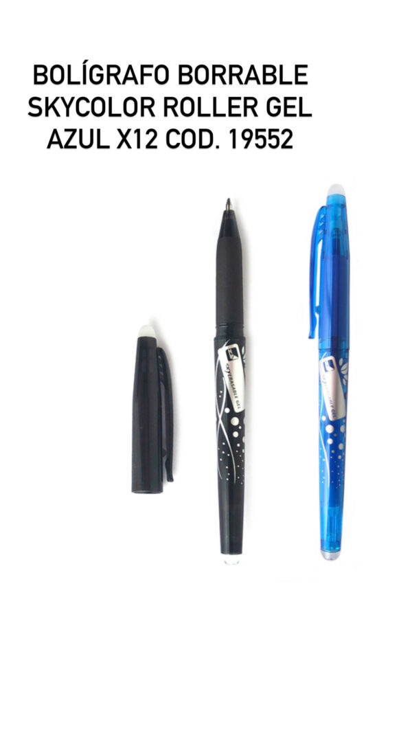 Bolígrafo borrable Sky color Roller gel azul x 12