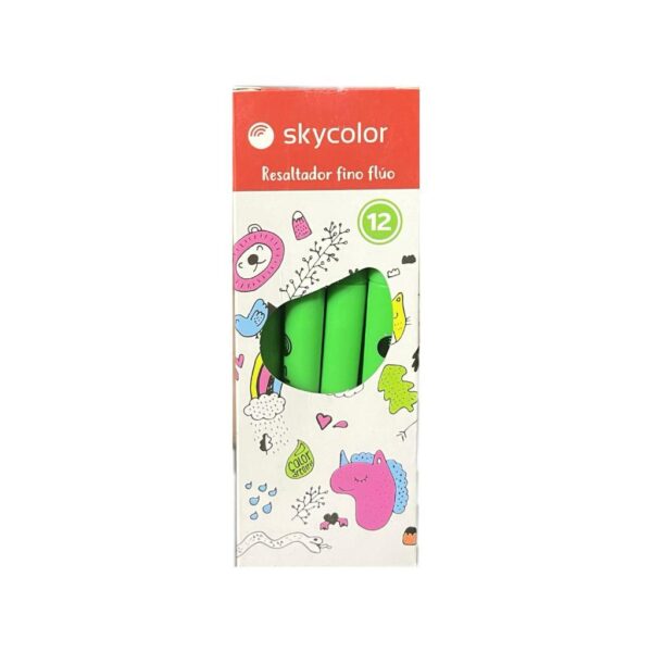 RESALTADOR SKYCOLOR FINO FLUO X12 VERDE