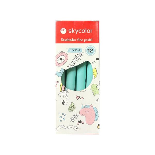 RESALTADOR SKYCOLOR FINO PASTEL X12 CELESTE