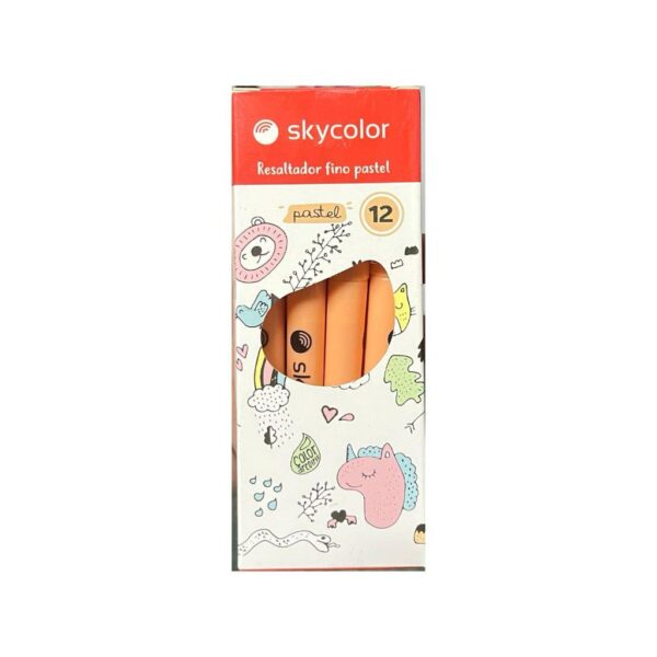 RESALTADOR SKYCOLOR FINO PASTEL X12 NARANJA