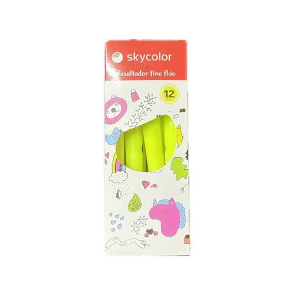 RESALTADOR SKYCOLOR FINO FLUO X12 AMARILLO