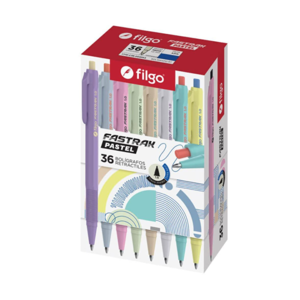 BOLIGRAFO RETRACTIL FILGO FASTRACK 1.0 AZUL PASTEL X36U