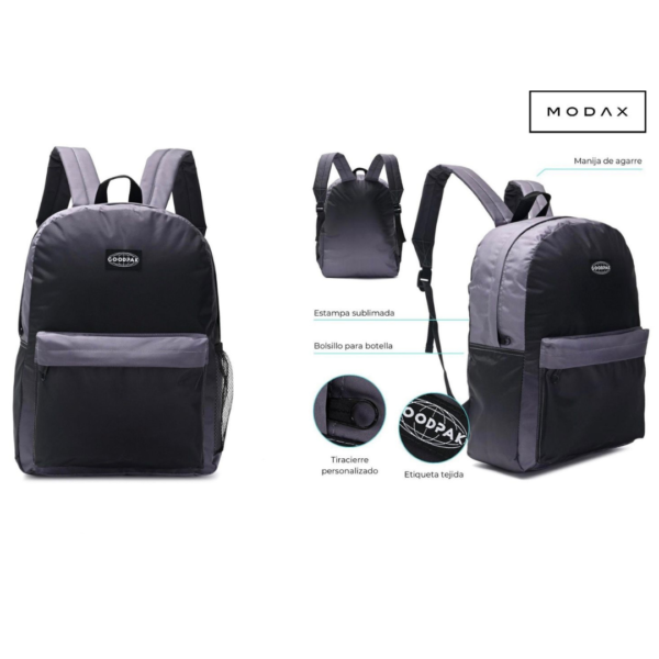 MOCHILA GOODPAK PRINT  GRIS DEGRADE 17" 37512