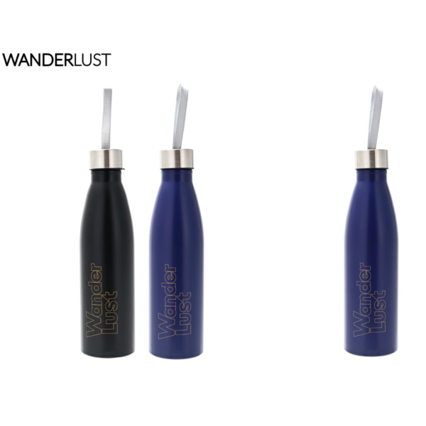 BOTELLA METAL C/TAPA 750ML NEG/AZUL 37401