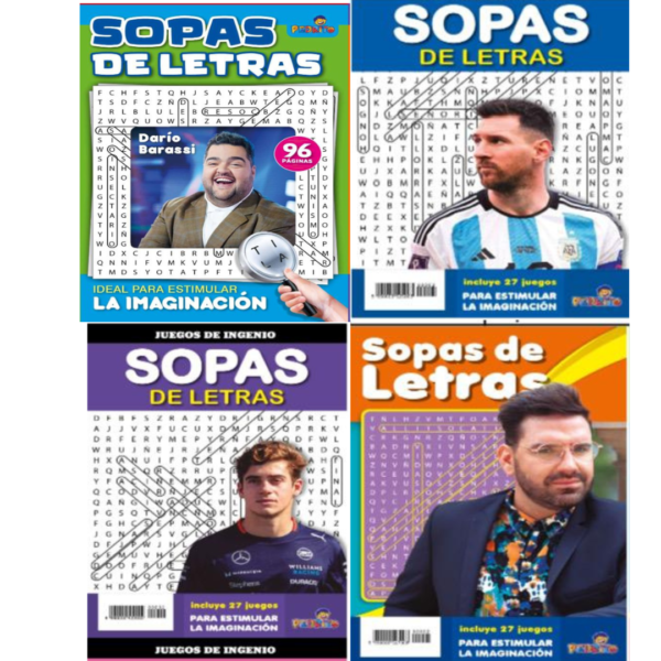 LIBRO SOPAS LETRAS MODELO Nº21/26/29/30  SURT X4