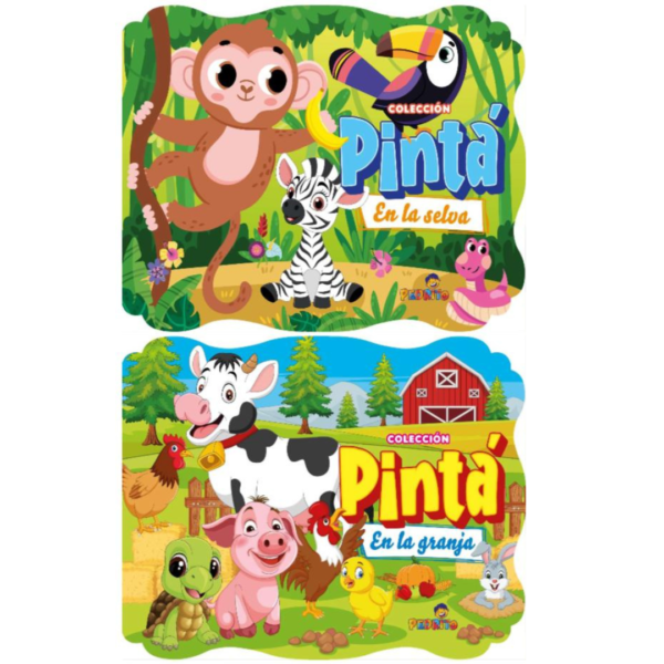 LIBRO COLECCION PINTA EN LA SELVA Y GRANJA 23X31 X5u