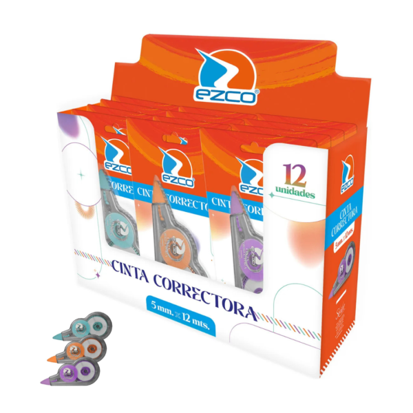 CINTA CORRECTORA EZCO 5MMX12MTS X12U (144)