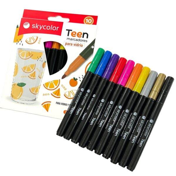 FIBRA SKYCOLOR TEEN PARA VIDRIO X10 COLORES SURTIDOS