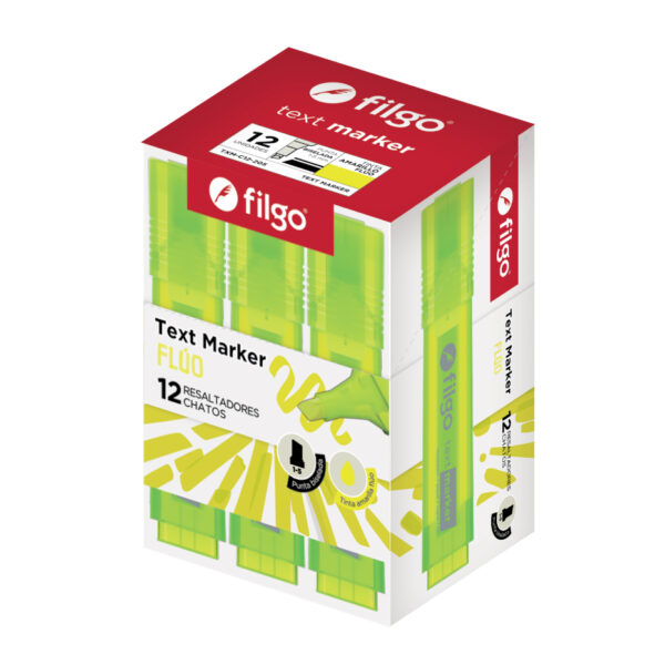 RESALTADOR FILGO AMARILLO FLUO X12