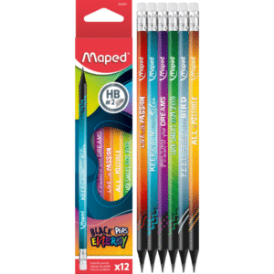 LAPIZ NEGRO MAPED ENERGY HB C/GOMA BOX X12-852001