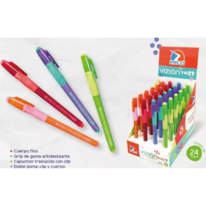 BOLIGRAFO BORRABLE EZCO VIZION TWIST AZUL X24u