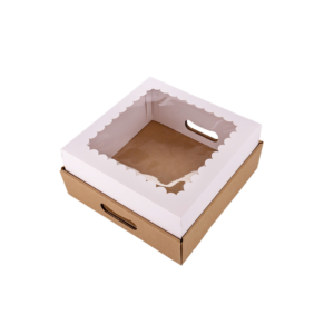 CAJA DESAYUNO CARTULINA C/VISOR  27X27CMX10U