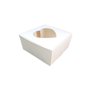 CAJA BLANCA VENTANA CORAZON 10X10X4CM X10